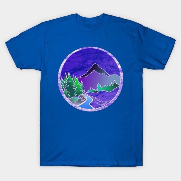 Mountain Stream Batik T-Shirt by Aurora X